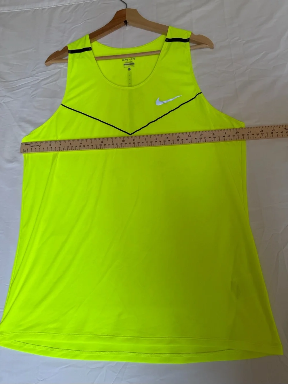 Nike Neon Yellow Dri-FIT Performance Tank with Black Logo